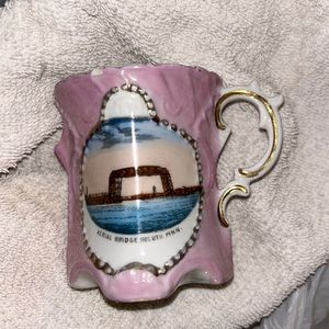 Fancy Antique porcelain Creamer /Duluth MN bridge
